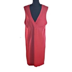 Tower Hill Collections Red Sleeveless Pullover Deep V-neck Knit Dress Size XL